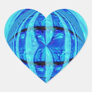 En Forma De Corazón Orb Blue pegatina