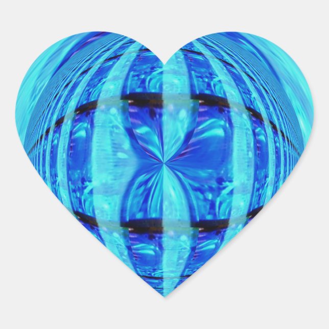 En Forma De Corazón Orb Blue pegatina (Anverso)