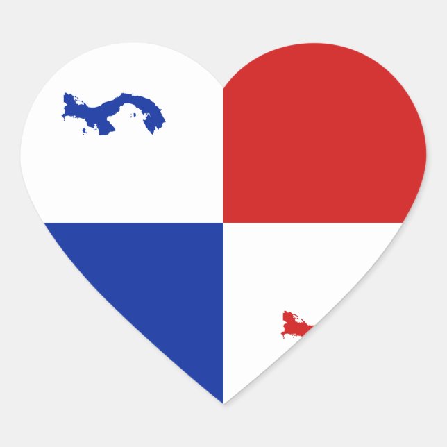 En Forma De Corazón Panamá Banner Heart Pegatina (Anverso)