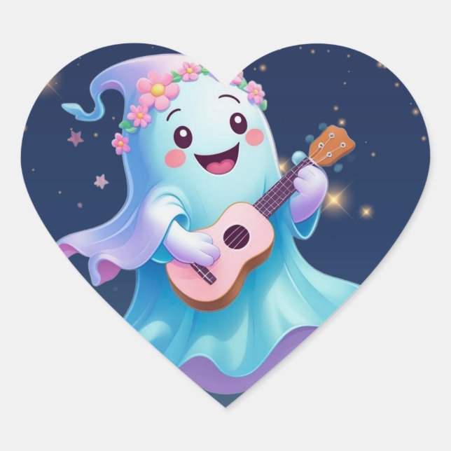 En Forma De Corazón Pegatina (Anverso)