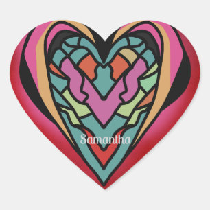 En Forma De Corazón Pegatina