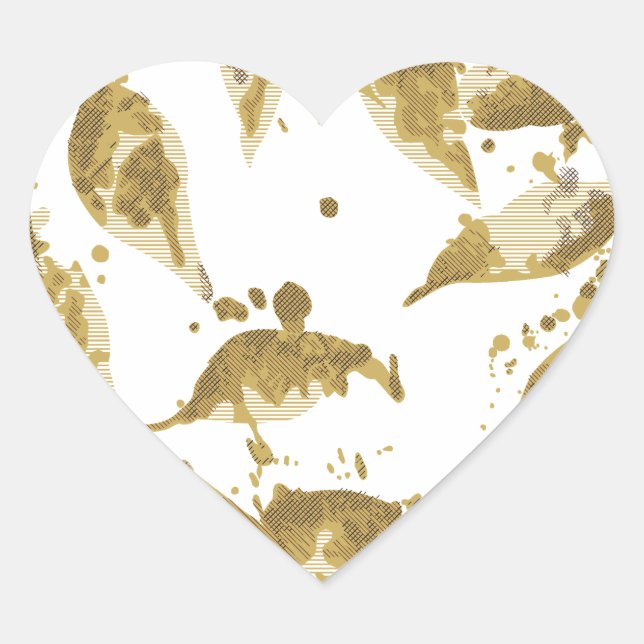 En Forma De Corazón Pegatina (Anverso)