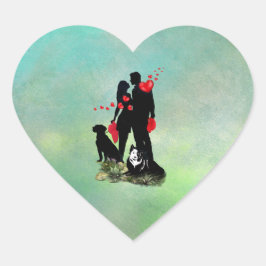 En Forma De Corazón Pegatina