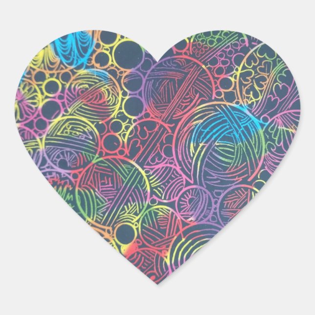 En Forma De Corazón Pegatina (Anverso)