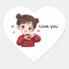 En Forma De Corazón Pegatina