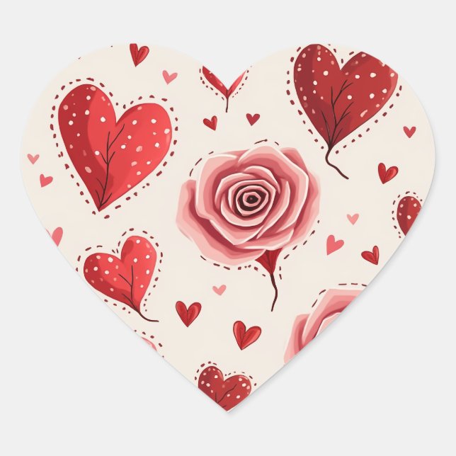 En Forma De Corazón Pegatina (Anverso)