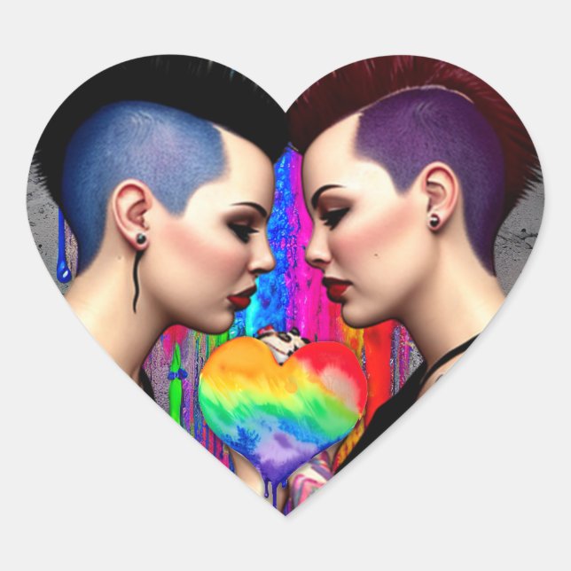 En Forma De Corazón Pegatina (Anverso)