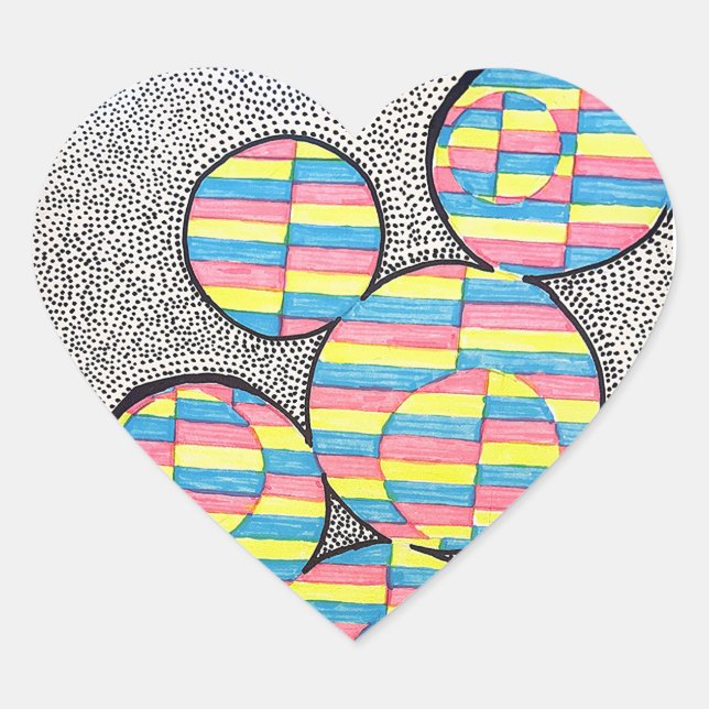 En Forma De Corazón Pegatina (Anverso)
