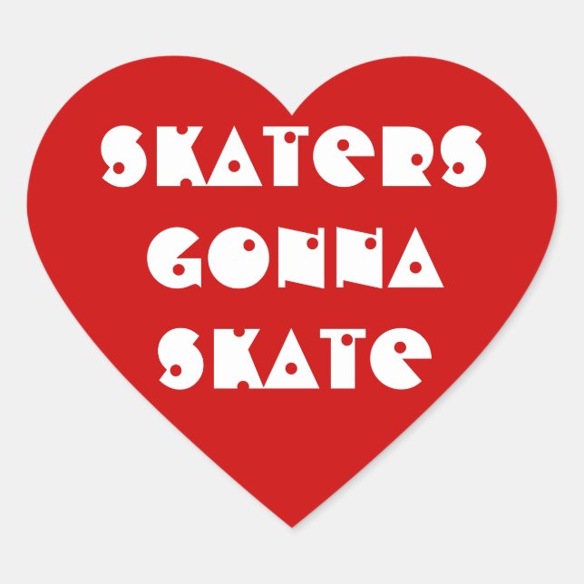 En Forma De Corazón Pegatina 20-Pack: Skaters (Anverso)