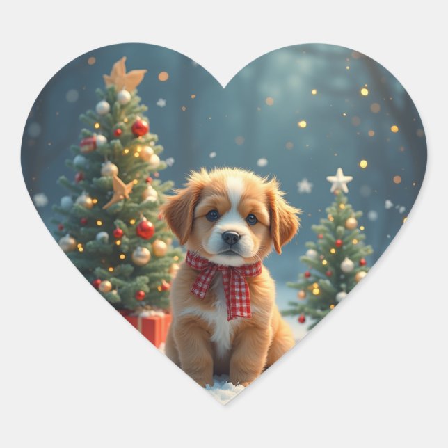 En Forma De Corazón pegatina adorable (Anverso)