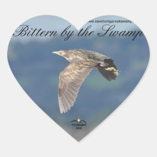 En Forma De Corazón Pegatina Australasian Bittern