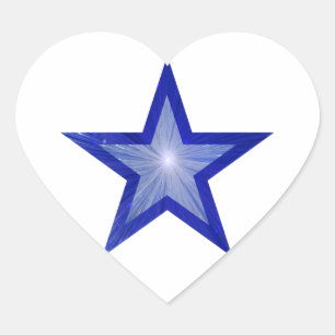 En Forma De Corazón pegatina azul oscuro Estrella blanco