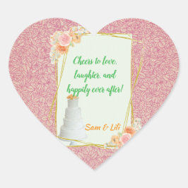 En Forma De Corazón pegatina boda