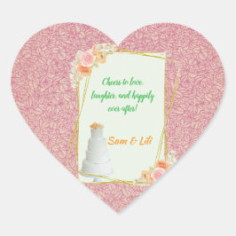 En Forma De Corazón pegatina boda