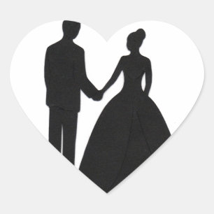 En Forma De Corazón Pegatina boda
