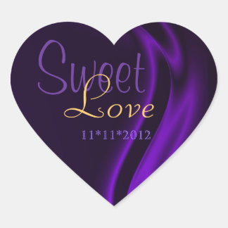 En Forma De Corazón Pegatina Buffet Purple Silk Heart Candy