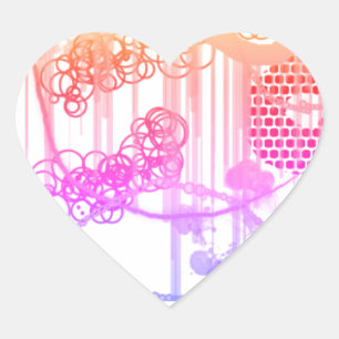En Forma De Corazón Pegatina cardíaco con diseño abstracto