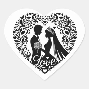 En Forma De Corazón Pegatina casado