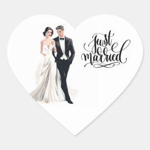 En Forma De Corazón Pegatina casado