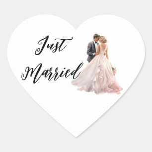 En Forma De Corazón Pegatina casado