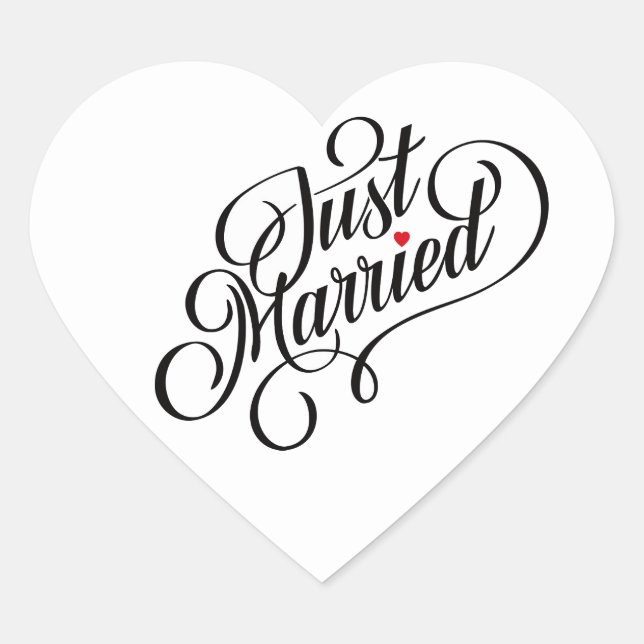 En Forma De Corazón Pegatina casado (Anverso)