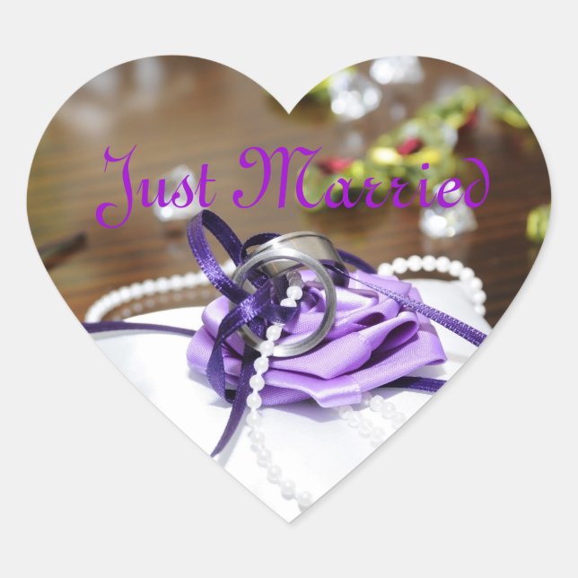 En Forma De Corazón Pegatina casado (Anverso)