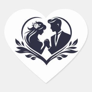 En Forma De Corazón Pegatina casado