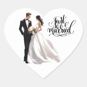 En Forma De Corazón Pegatina casado