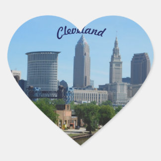 En Forma De Corazón Pegatina Cleveland River View
