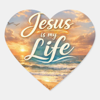 En Forma De Corazón Pegatina Cristiana Jesús Es Mi Vida