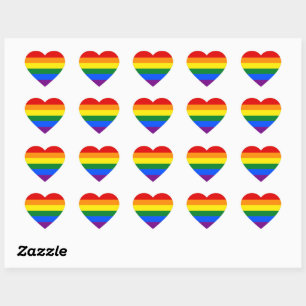 En Forma De Corazón Pegatina del Orgullo Arcoiris