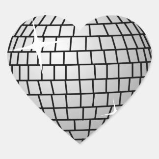 En Forma De Corazón Pegatina Disco Ball (Corazón)