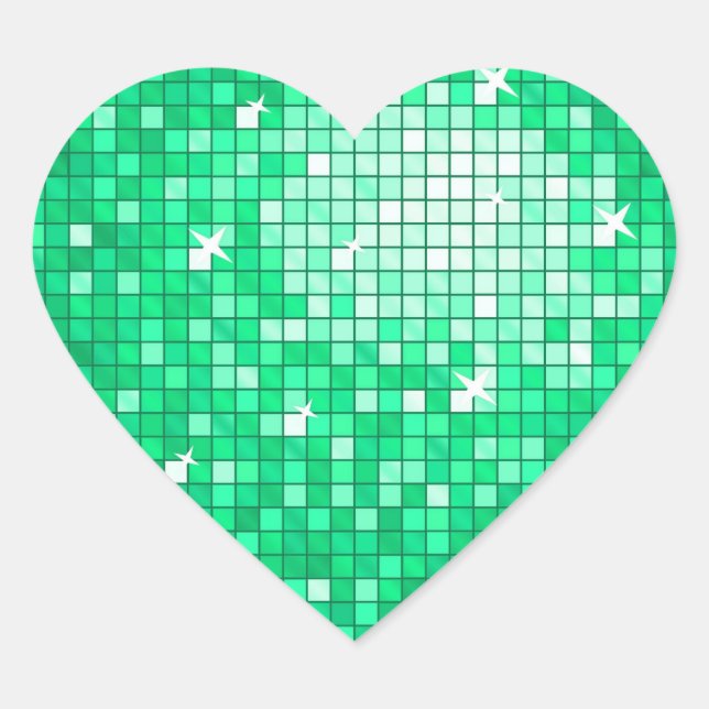 En Forma De Corazón Pegatina Disco Tiles Jade (Anverso)