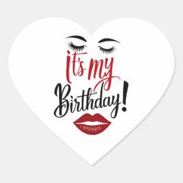 En Forma De Corazón Pegatina - Es mi cumpleaños