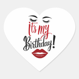 En Forma De Corazón Pegatina - Es mi cumpleaños