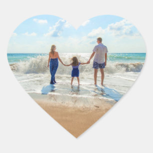 En Forma De Corazón Pegatina fotográfico personalizado con su propio d