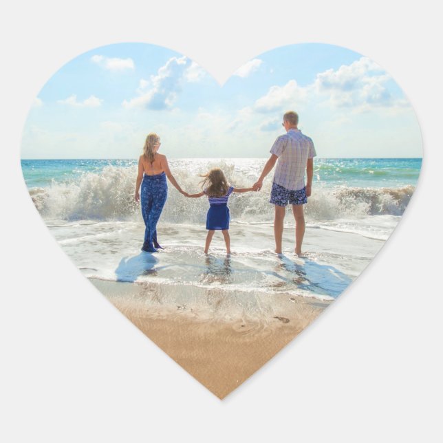 En Forma De Corazón Pegatina fotográfico Personalizado personalizado S (Anverso)