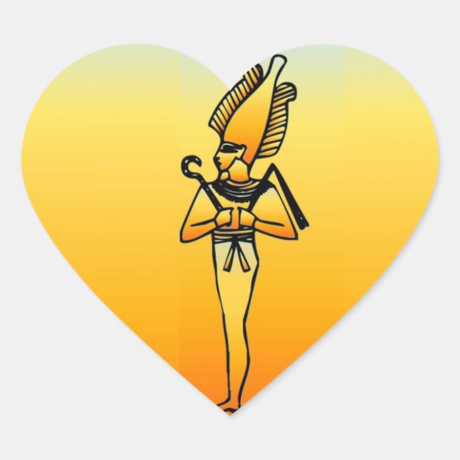 En Forma De Corazón Pegatina jeroglífico egipcio (Anverso)