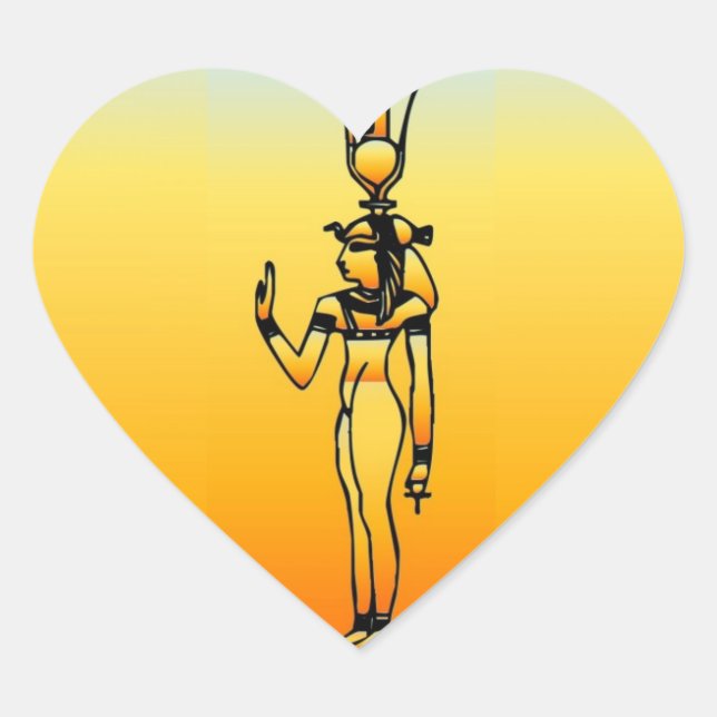En Forma De Corazón Pegatina jeroglífico egipcio (Anverso)