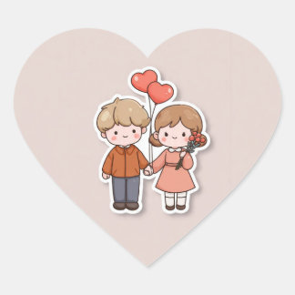 En Forma De Corazón Pegatina linda 