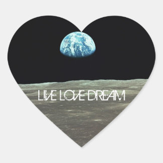 En Forma De Corazón Pegatina LiveLoveDreamHeartEarthRise