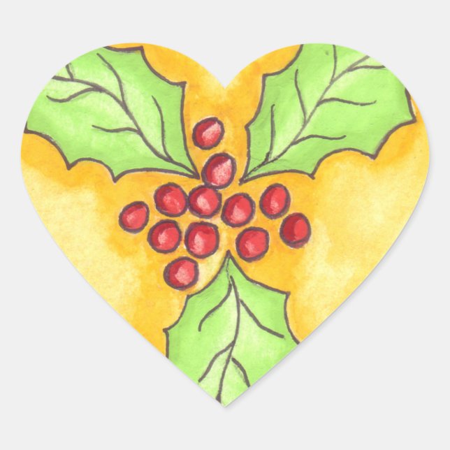 En Forma De Corazón Pegatina navideña personalizado (Anverso)