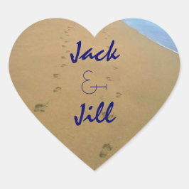 En Forma De Corazón Pegatina Pareja Caminatas Caminatas Sand Beach Hea