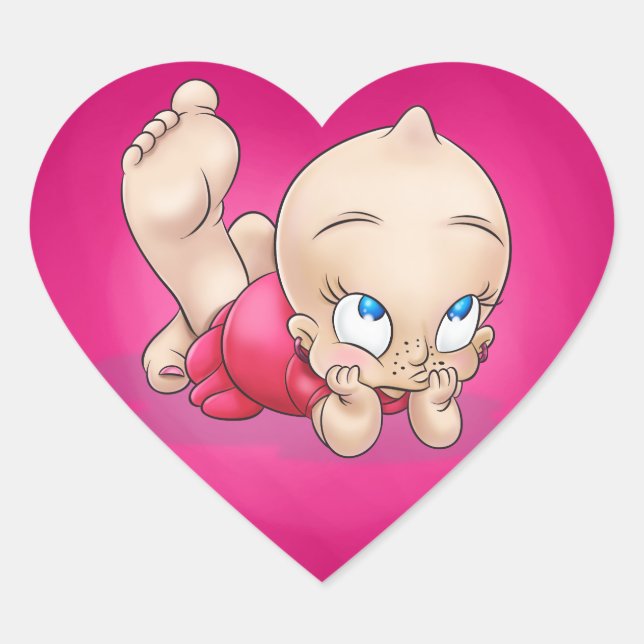 En Forma De Corazón pegatina personalizado lindo (Anverso)