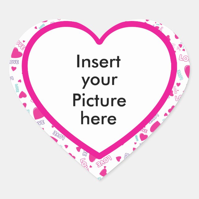 En Forma De Corazón Pegatina personalizado personalizado con la foto (Anverso)