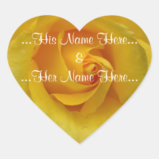 En Forma De Corazón Pegatina rosa amarillo Rosa romántico Pegatina Bod