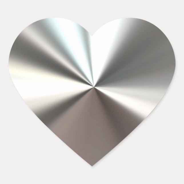 En Forma De Corazón Pegatina Silver Burst (Anverso)