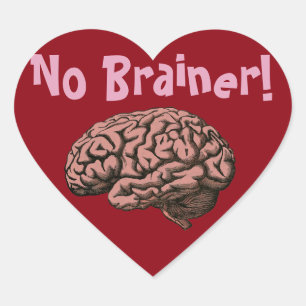 En Forma De Corazón Pegatina sin cerebro