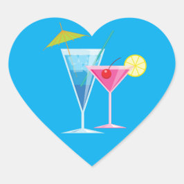 En Forma De Corazón Pegatina Tropical Beach Cocktail