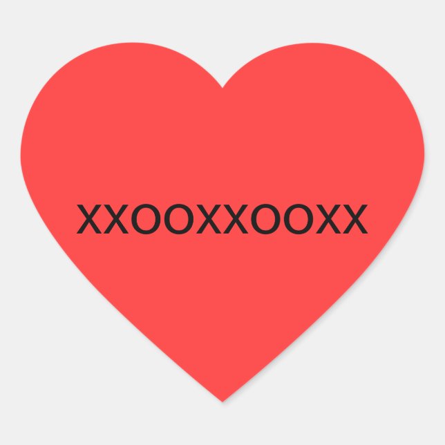 En Forma De Corazón Pegatina XOXOXO (Anverso)